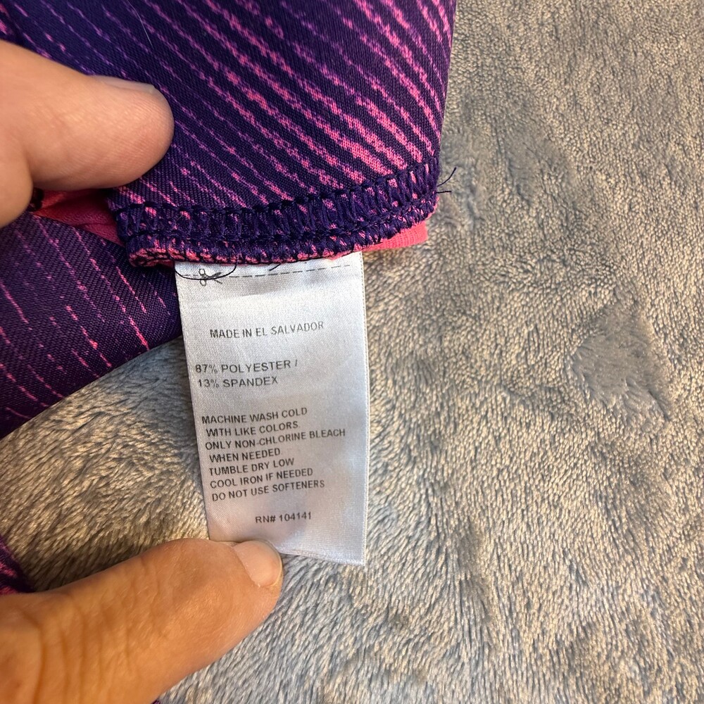 Reebok Purple & Pink Performance Leggings Women's Medium Athletic Workout Yoga P - Picture 7 of 11